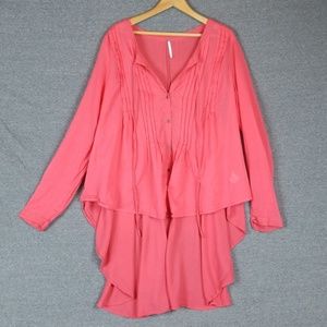 Free People Flowy Sheer Long Sleeve Top Sz L